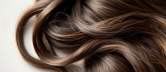 Detailed Close Up of Wavy Hair on White Surface