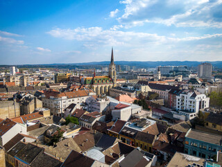 Above central part of Novi Sad, Serbia