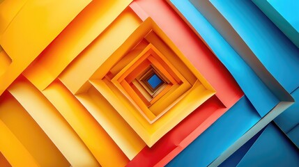 Abstract Colorful Spiral of Paper Folds