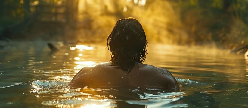 Person Swimming in Body of Water