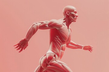 Obraz premium muscle anatomy This posture indicates movement and physical fitness.