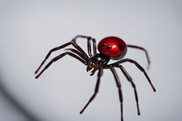 'back views widow red white female black spider isolated arachnid arachnophobia australian background crawling closeup danger dangerous insect macro poisonous web venomous'