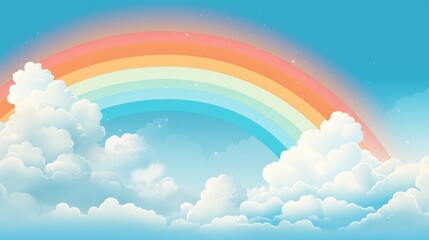 Fototapeta premium Colorful rainbow arching across a dreamy sky