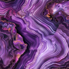 Seamless pattern of purple photorealistic agate gem