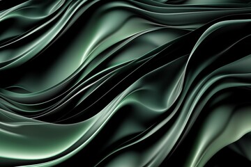 Fototapeta premium Abstract Green Silk Waves Texture