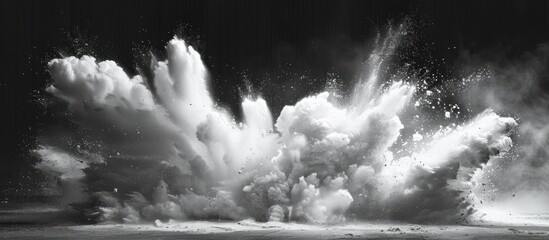 Massive Explosion in Black and White