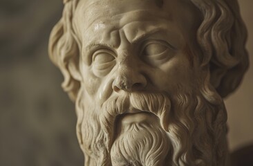Obraz premium Close-up of a Classical Philosopher's Sculpture