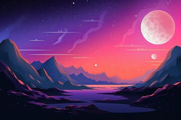 Alien Landscape Horizon Gradients: Intergalactic Travel Brochure Delights