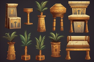 Hieroglyph Gradient Adventure: Pharaoh's Tomb Quest - Digital Graphics Concept