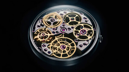 A captivating close-up of disassembled watch mechanism