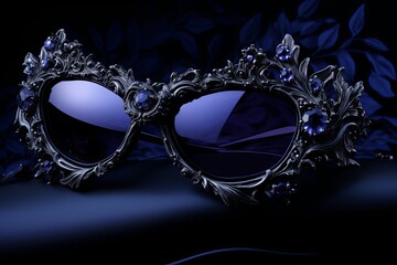Enigmatic Black Pearl Gradients Designer Eyewear Ad: Mystical Glamour Unleashed