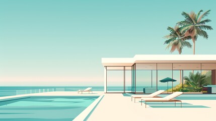 Summer Vibes in Mid Century Modern Architecture Generative AI