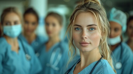 image showcasing a senior male doctor and female patient in earnest conversation, hospital corridor as the backdrop - obrazy, fototapety, plakaty