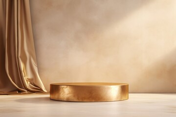 Gold fabric background lighting indoors bathing.