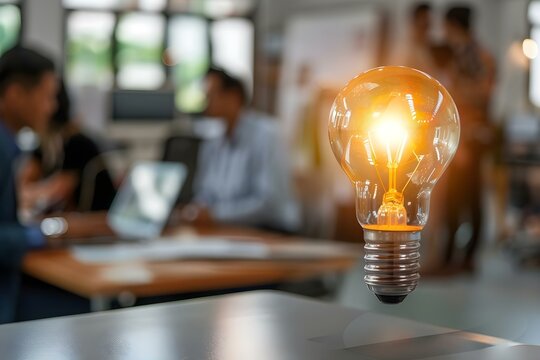 Achieving business success through innovation collaboration and continuous improvement in the workplace. Concept Innovation, Collaboration, Continuous Improvement, Workplace Success, Business Growth