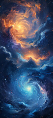 Galactic Whirl Mesmerizing Swirling Galaxy Wallpaper