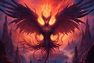 Phoenix Fire Gradients: Mythical Fantasy Theme Book Cover Design