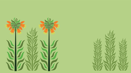 Minimalist vector ornamental composition with fritillary.
