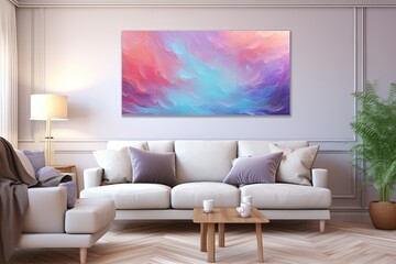 Prismatic Rainbow Fog Gradients Abstract Canvas Art: Mystical Hues Reimagined