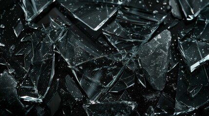 Shattered glass texture on dark surface