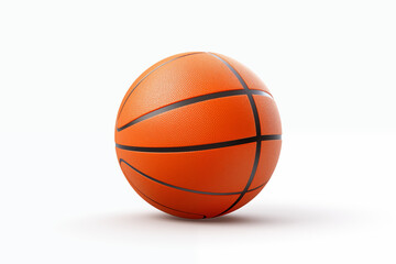 Fototapeta premium Basketball ball on white background. Basketball related topics. Basketball game. Basketball league. NBA. Image for graphic designer.