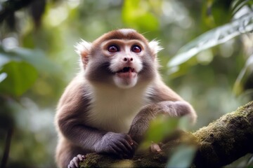 'sqirrel rainforest look ecuador monkey funny squirrel mammal america nature primate south tree branch wildlife common amazon animal wild outside outdoors tiny cute expression closeup american face'