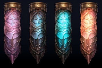 Translucent Dragon Scale Gradients: Ancient Spell Scroll Graphic