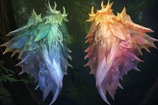 Translucent Dragon Scale Gradients: A Mythical Forest Creature Guide