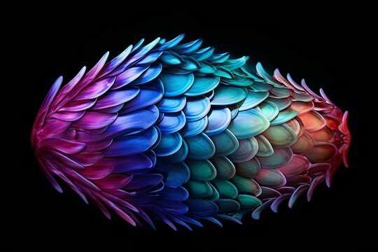 Translucent Dragon Scale Gradients Mythical Creature Tattoo Design Concept
