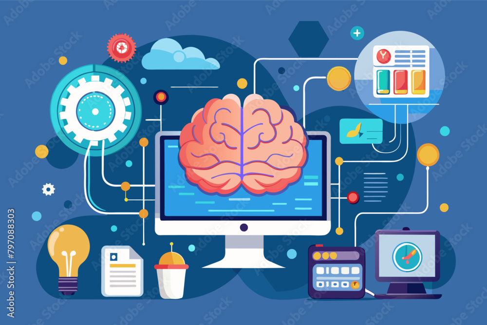 Poster brain-computer interface technology enabling thought control.