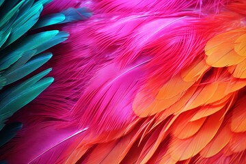Vibrant Parrot Feather Gradients: Nature Photography Book Cover