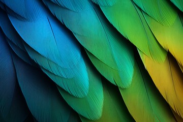 Vibrant Parrot Feather Gradients Rainforest Home Decor Visual