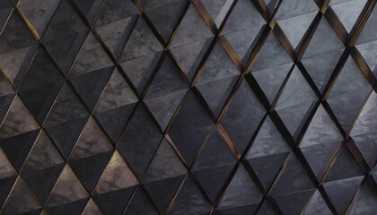 polished semigloss wall background with tiles triangular tile wallpaper with 3d black blocks 3d render