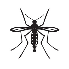 Mosquito in cartoon, doodle style . Image for t-shirt, web, mobile apps and ui. Isolated 2d vector illustration in logo, icon, sketch style, Eps 10, black and white. AI Generative