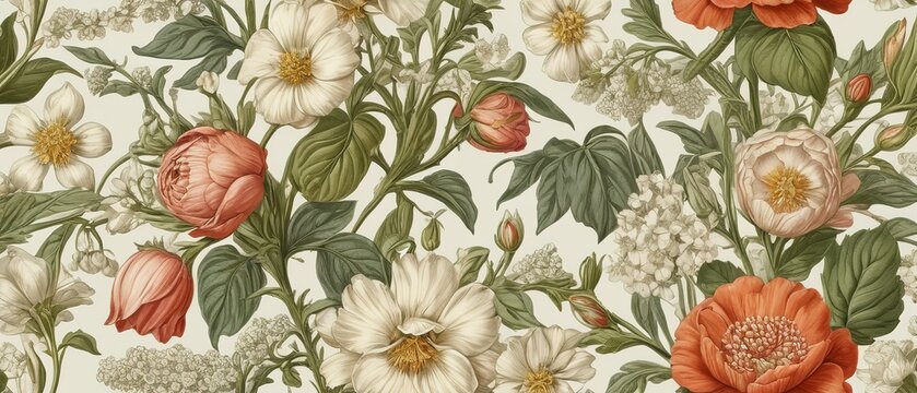 vintage botanical flower bunch