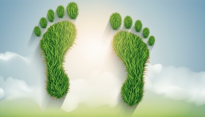 Grüne Fußabdruck. 