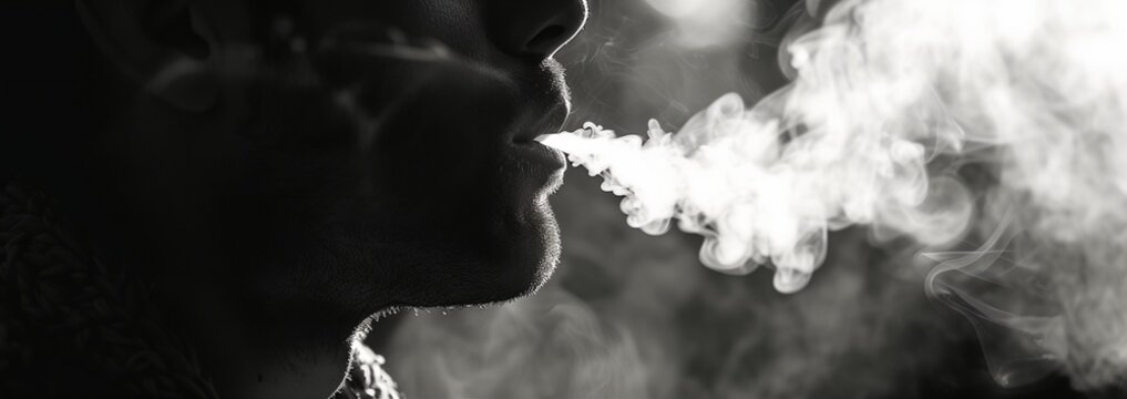a man smoking a cigarette