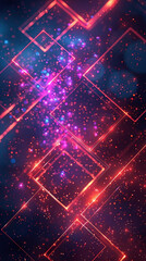 abstract technology background with lightning and squares