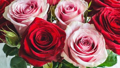 red and pink roses background banner for valentine s day