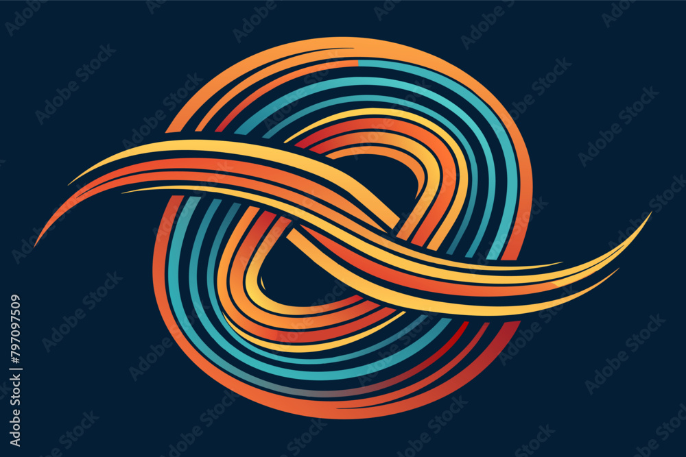 Poster flow of lines that morph into a recognizable symbol.