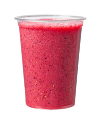 glass of banana and berry smoothie
