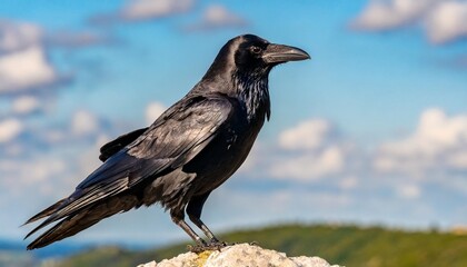 raven corvus corax - obrazy, fototapety, plakaty