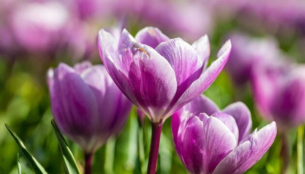 Abstract Purple Spring Flowers Background