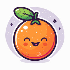 Obraz premium Cute orange fruit character. Vector illustration in flat cartoon style.