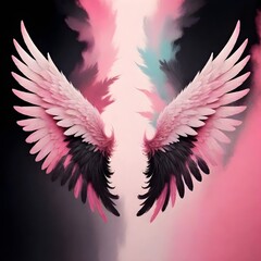 Obraz premium Beautiful Angel Wings Backdrop Digital Art Graphic Artwork Photography Background Design