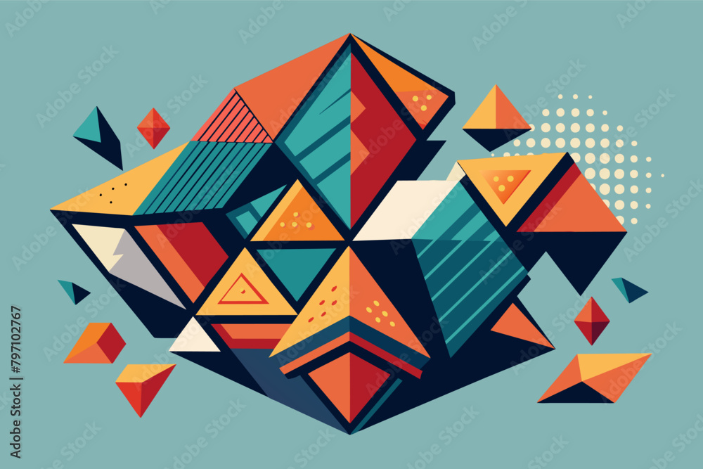 Leinwandbilder a fragmented geometric shape where each piece represents a different aspect concept.