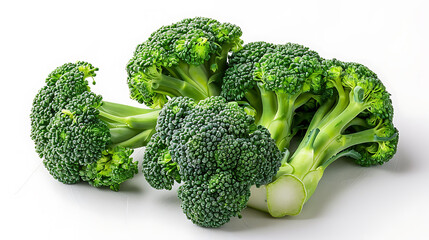 Fresh broccoli isolated on white background, Top view