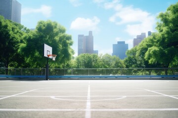 Basketball outdoors sports city.