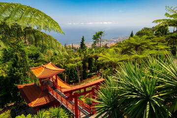 Statue in Monte Palace Tropican Garden in Funchal, Madeira island, Portugal