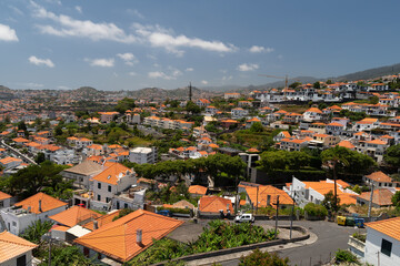 Panoramic view of the capital of Madeira island Funchal, Portugal